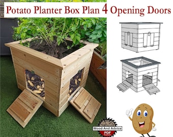 Organic potato planter plan/potato planter plan 4 doors opening/house planter plan/planter plan/planter plan/elevated planter plan