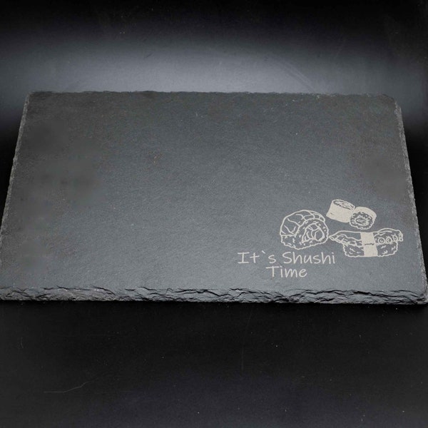 Slate plate "Sushi Time" 20*30 cm or 40 x 30 cm also desired engraving possible