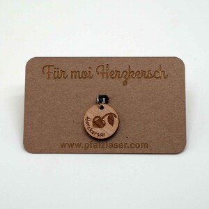 Adjustable bracelet "Herzkersch" with real wood charm cherry wood the special attention for your loved one