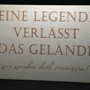 XXL Grußkarte DIN A4 297x210mm aus 4mm Pappelsperrholz mit Kuvert / besondere Geschenkkarte zum Ruhestand / Rente