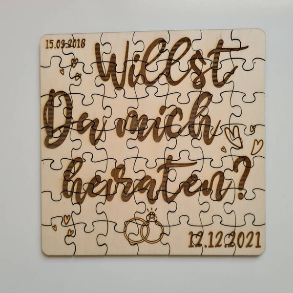 Puzzle individualisierbar 20x20cm 49Teile als Geschenk / Liebesbeweis / Willst du mich heiraten / Reisegutschein / oder oder oder...