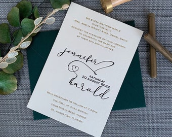 Letterpress Foil Printed Wedding Invitations, Foil Printed Wedding Invitations, Gold Foil Wedding Invitations, Luxury Invitations