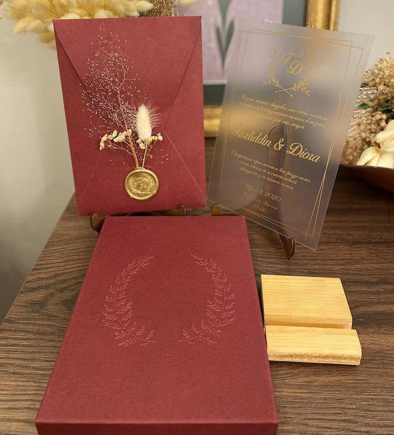 Acrylic Wedding Invitations Wedding Invitations Box Etsy