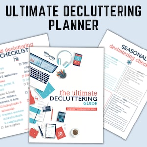 Decluttering Planner | Checklist | Home Organization Printable | Declutter Challenge | Decluttering Guide | Organizing Planner | Konmari
