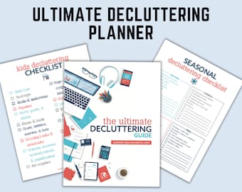 Decluttering Planner | Checklist | Home Organization Printable | Declutter Challenge | Decluttering Guide | Organizing Planner | Konmari