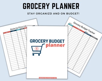Grocery Planner | Grocery Budget Printable | Grocery Shopping List | Meal Planner | Shopping List Printable | Budget Planner | Budget Binder
