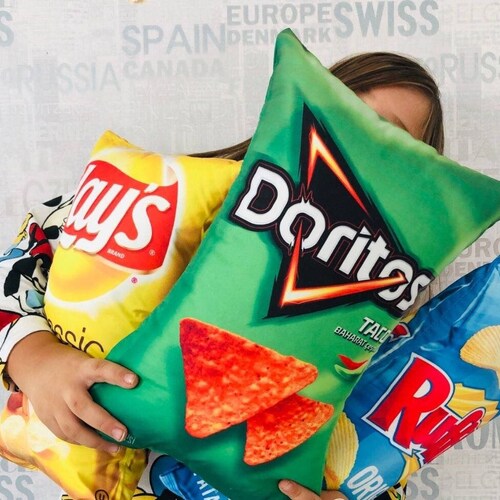 Funny Food Cushion Pillow | Doritos  Pop Corn Stuffed Food Throw plush | Christmas Gift Ideas | Cute Birthday Gift | Fun Cushions Decor Idea