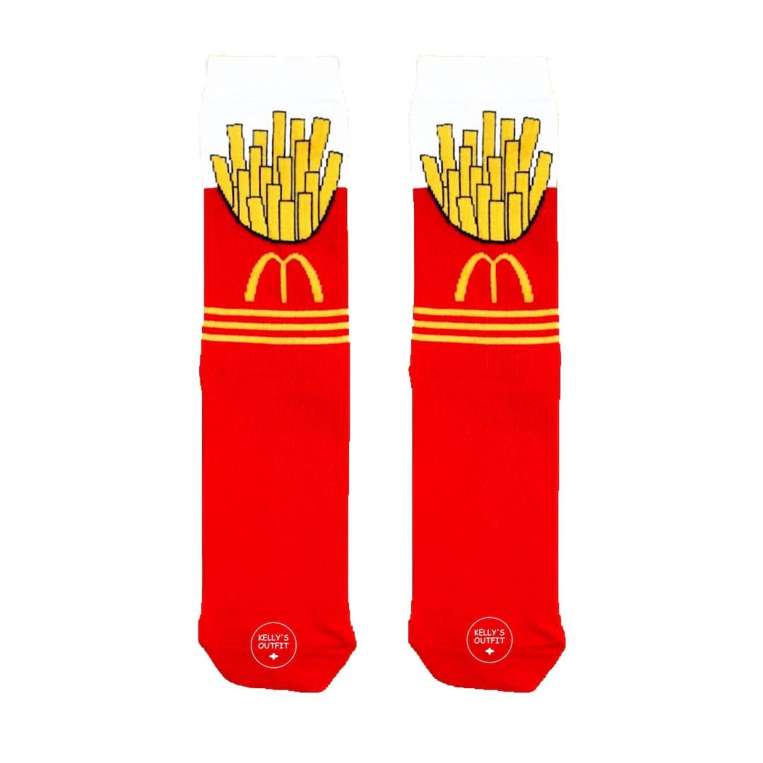 French Fries Socks Mcdonald's Socks Funky Fast Food Etsy
