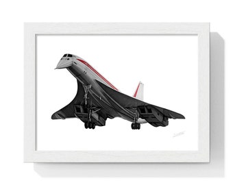 Concorde - Handmade Aviation Illustration - Airplane Poster Wall