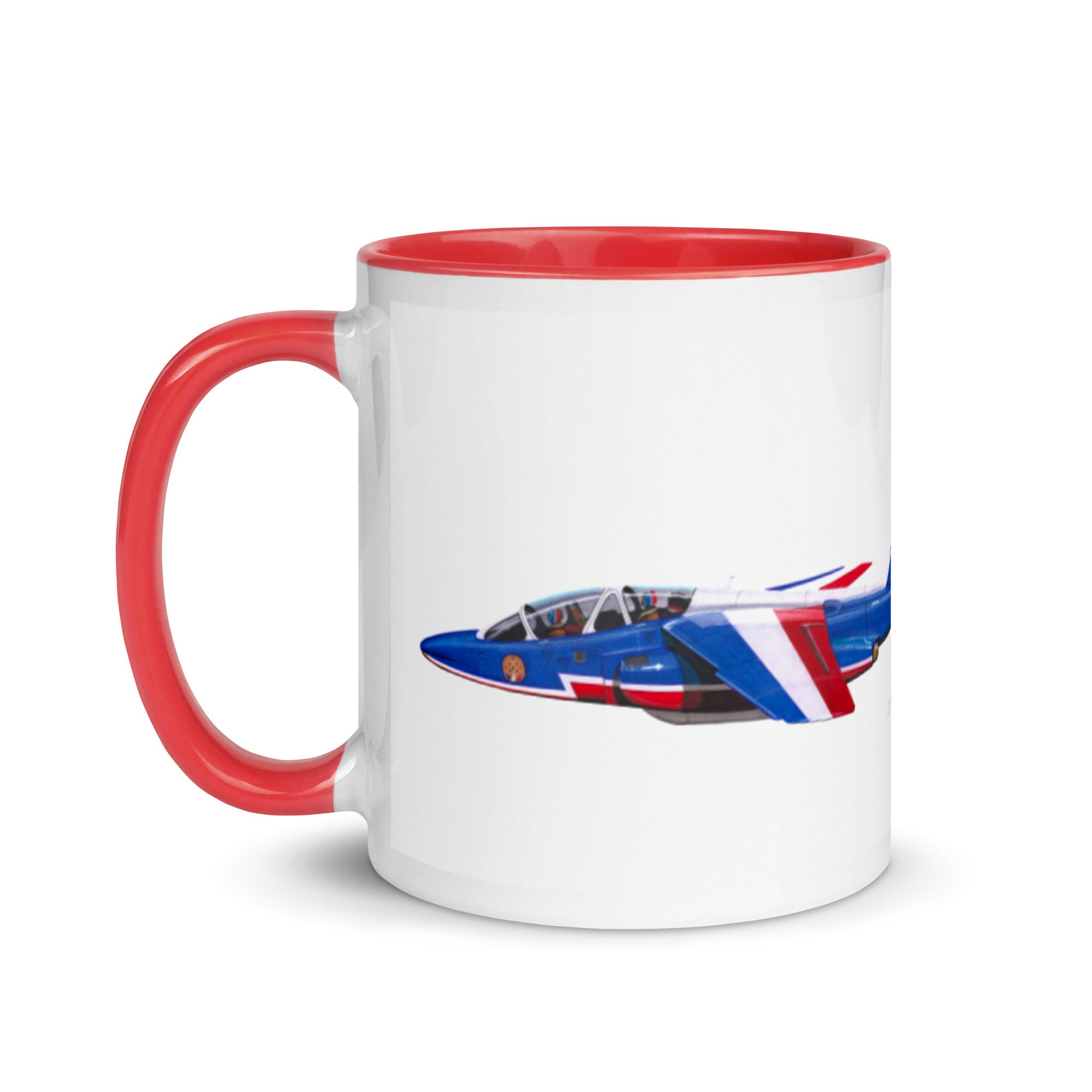 Mug - Alphajet Illustration d'aviation Faite à La Main Mug d'avion avec Couleur L'intérieur Art Trad