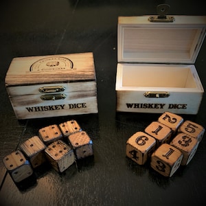 Handmade Whiskey Barrel Dice Set: Upcycled Bourbon Wood Dice