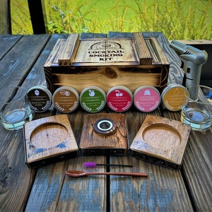 Smoke Lid Premium Kit - Cocktail Smoker Top In Wooden Box - Aged