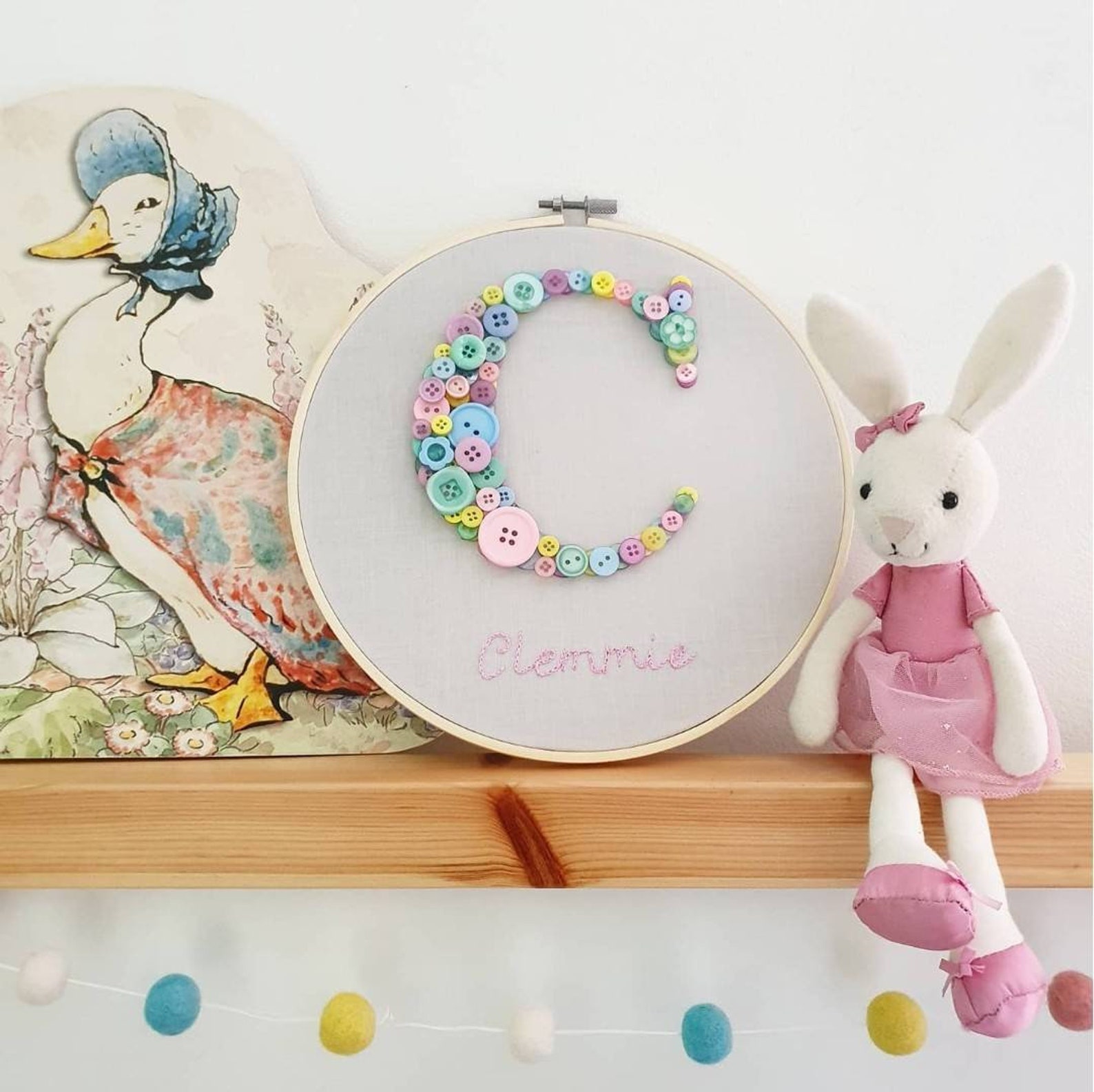 Decoración personalizada del vivero arte del botón para la | Etsy