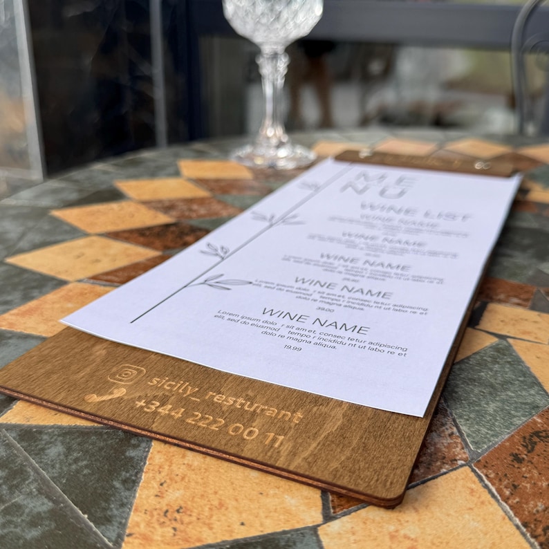 Rustic Wooden Menu Holder With Free Engraving Etsy rustic-wooden-menu-holder-with-free-engraving-etsy
