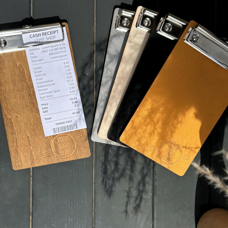 Rustic Style Check Presenters Custom Logo Wooden Check Presenter: Minimalist Cafe Bill Holder - Etsy