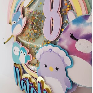 Squishmallow Cake Topper Glitter Shaker
