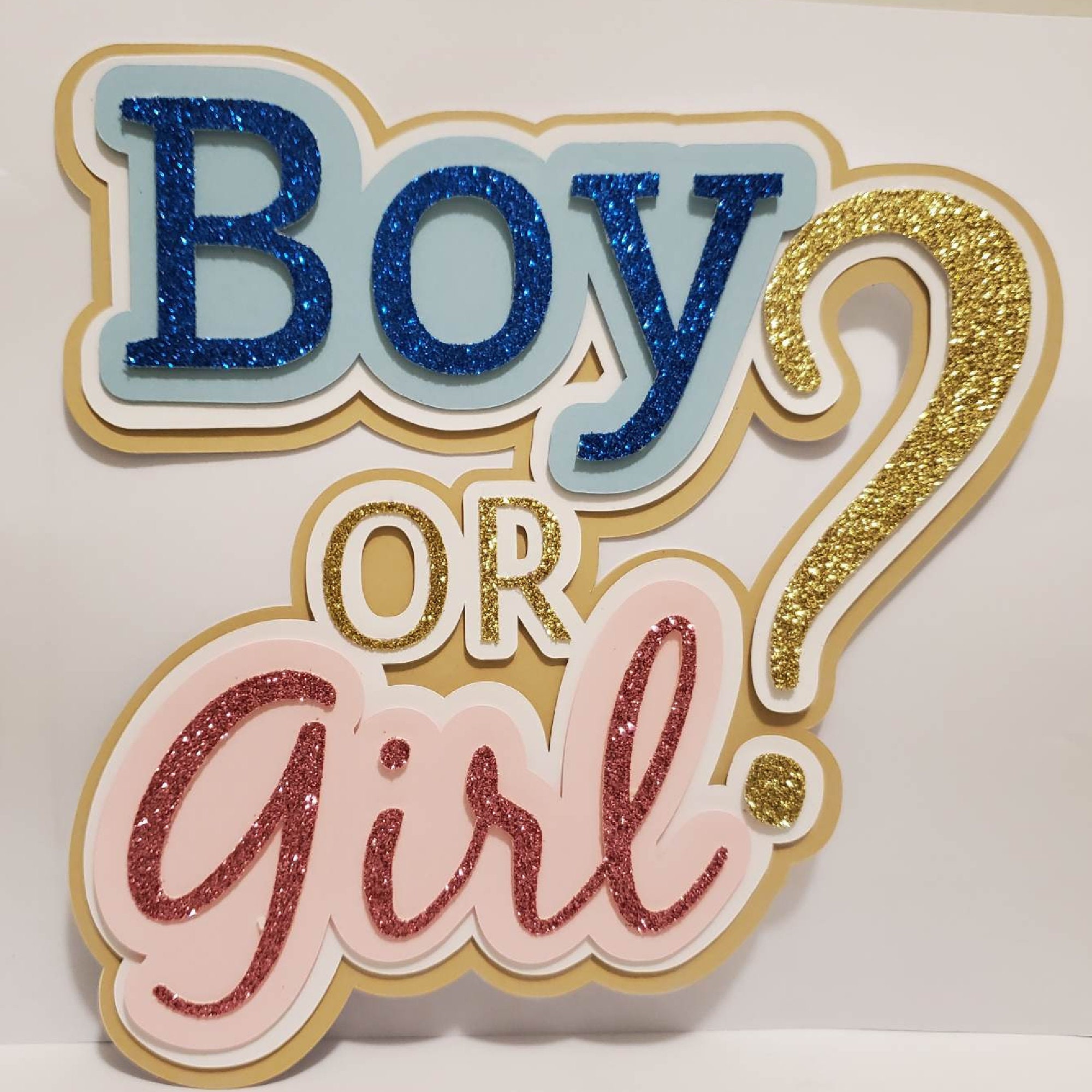 Gender Reveal Cake Topper Boy or Girl Topper Gender Reveal - Etsy