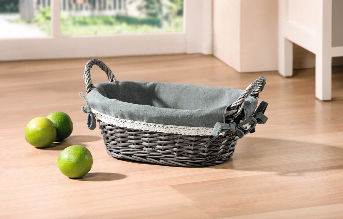 Cesta de pan Cesta de relleno Cesta de pan Cestas grises | Etsy