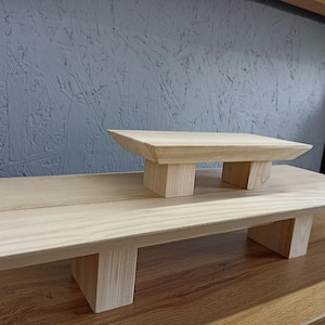 Two-Tier Solid Wood Monitor Stand, Ash Desk Shelf with Raised Accessory Shelf, Home Office Desk Organizer, Personalized Gift