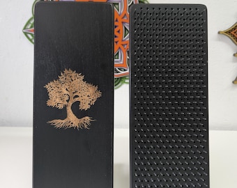 Tree of Life Sadhu Nails Board – Black Beech Plywood, 10mm Hexagon, Yoga Meditation Tool