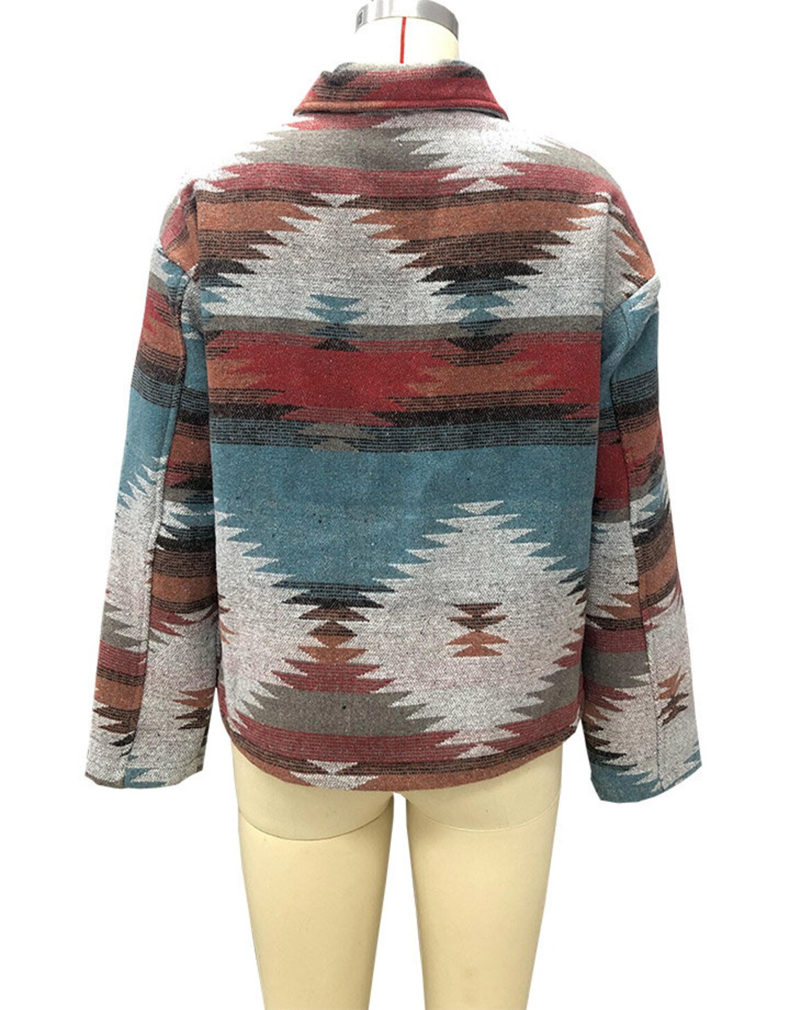 Tribal Hippies Native Print Shacket Shirt W/ Side Pocket, Aztec Western ...