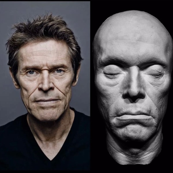 Willem Dafoe Life Size Life Cast, Face Cast In White Hydrocal Plaster. "Spider-Man" "Platoon" "Aquaman". Awesome Surface Detail!!!