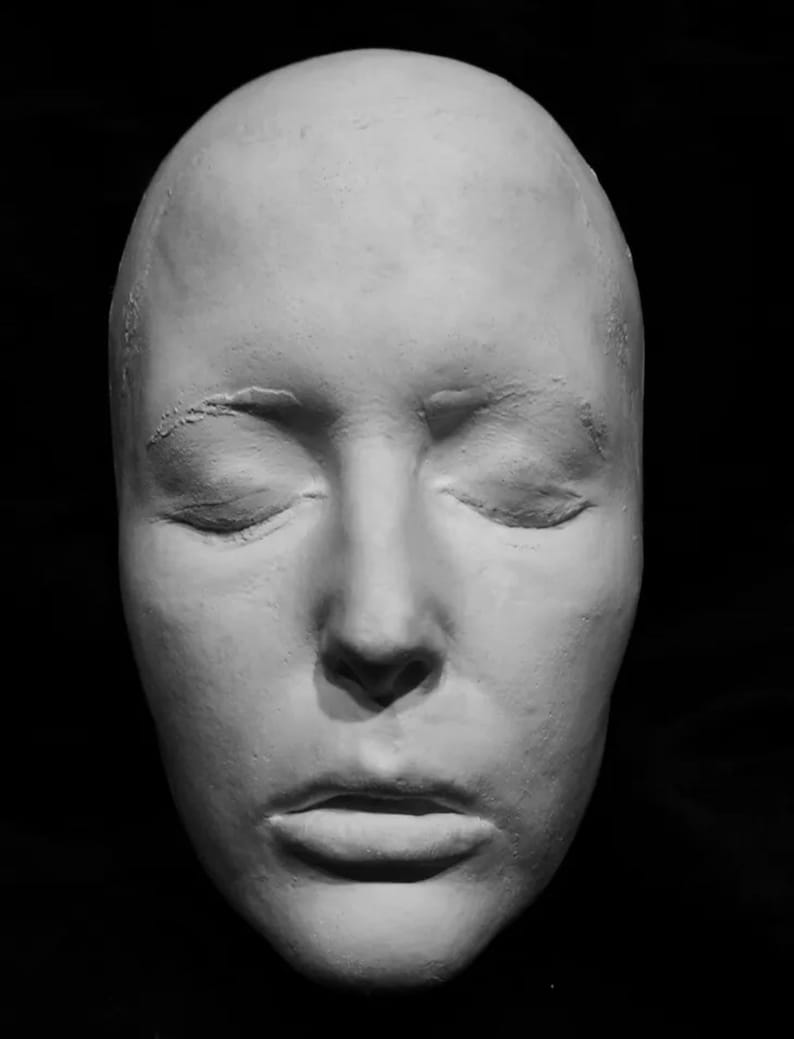 Gillian Anderson Life Cast, Face Cast, Life Size in White Hydrocal