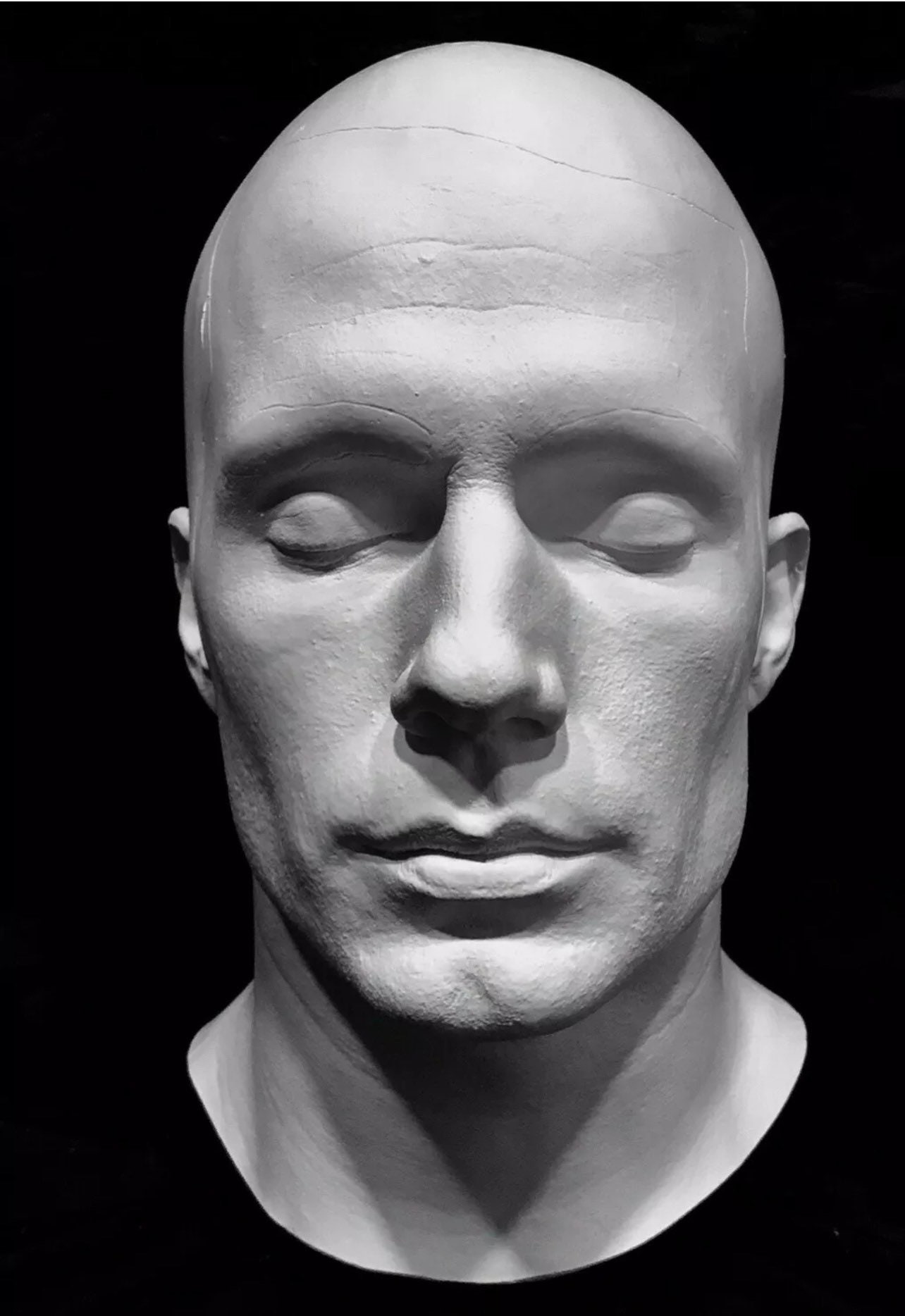 Henry Cavill Face Life Cast Life Size 1:1 in White Hydrocal 