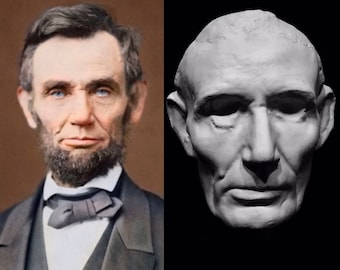 Abraham Lincoln Life Cast Face Cast Completed in 1860 by Leonard Volk. Cast in white Hydrocal reinforced Plaster. Very Rare!!!