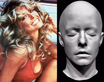 Farrah Fawcett Life Mask, Face Cast in white Hydrocal Plaster. Jill Monroe from Charlie’s Angels! Very rare and hard to find!!!