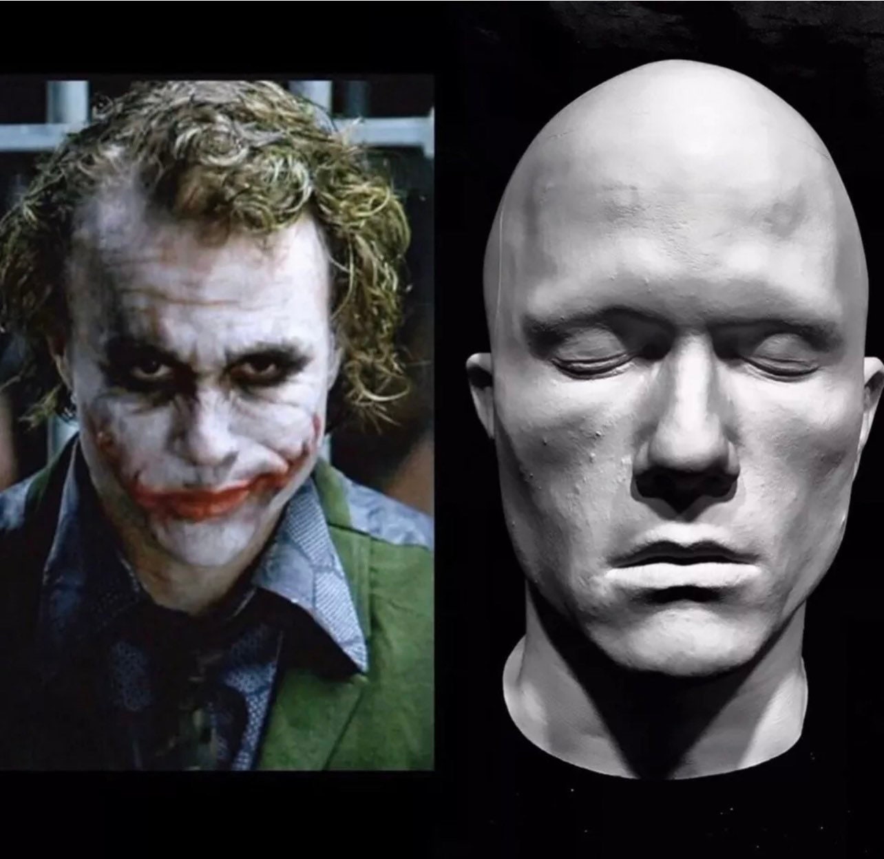 Heath Ledger Life Cast Face Cast in White Hydrocal Etsy