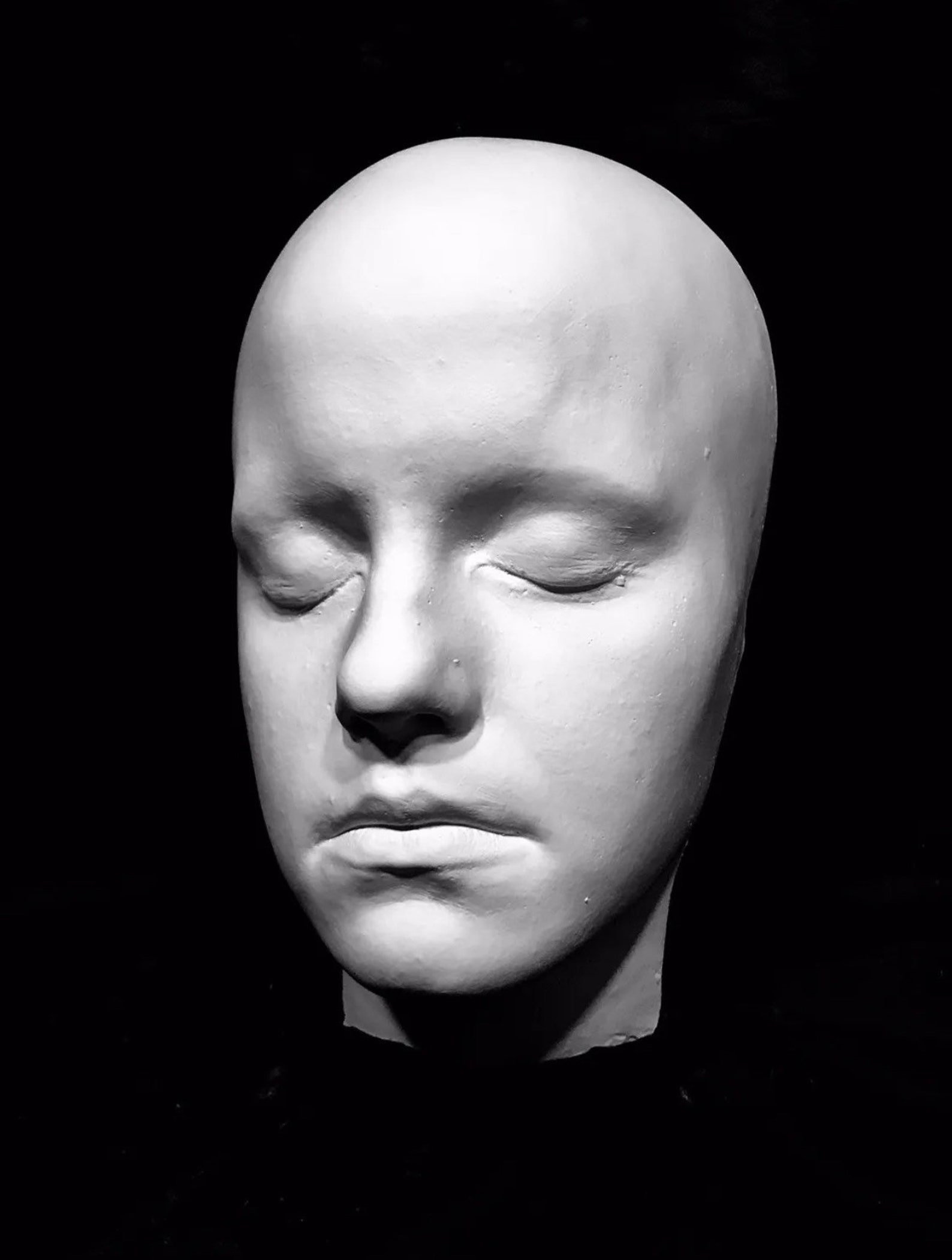 Emma Watson Life Cast Face Cast in White Hydrocal Reinforced Plaster