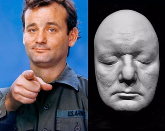 Bill Murray Life Cast, Face Cast, Ghostbusters, Scrooged,Groundhog Day, Cast of SNL. White Hydrocal plaster Life Size, Great Surface Detail!