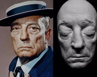 Buster Keaton Life Size Life Cast, Face Cast In White Plaster. AKA "The Great Stone Face". 1920’s Comedic Actor, Very Rare And Hard To Find!