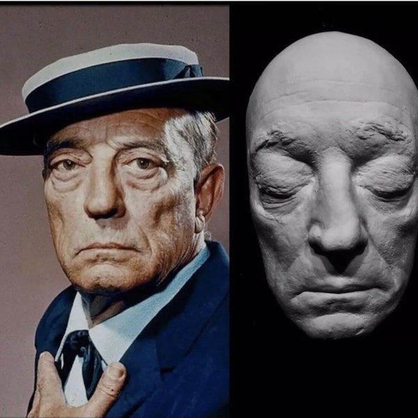 Buster Keaton Life Size Life Cast, Face Cast In White Plaster. AKA "The Great Stone Face". 1920’s Comedic Actor, Very Rare And Hard To Find!