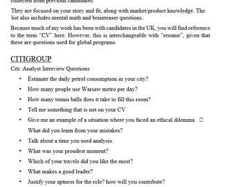 Banking interview questions, Banker, Graduate, Internship, Professional resume, CV, Executive Resume, Finance Resume, Best Selling