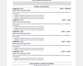 Professional One Page Resume Template: ATS Friendly CV
