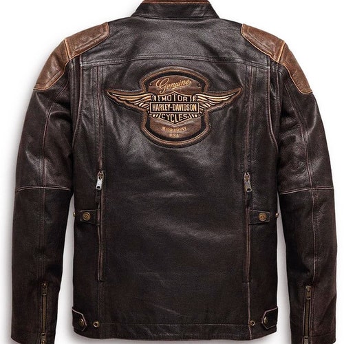 Handmade Black Cowhide Leather Jacket for Men Motorcycle - Etsy