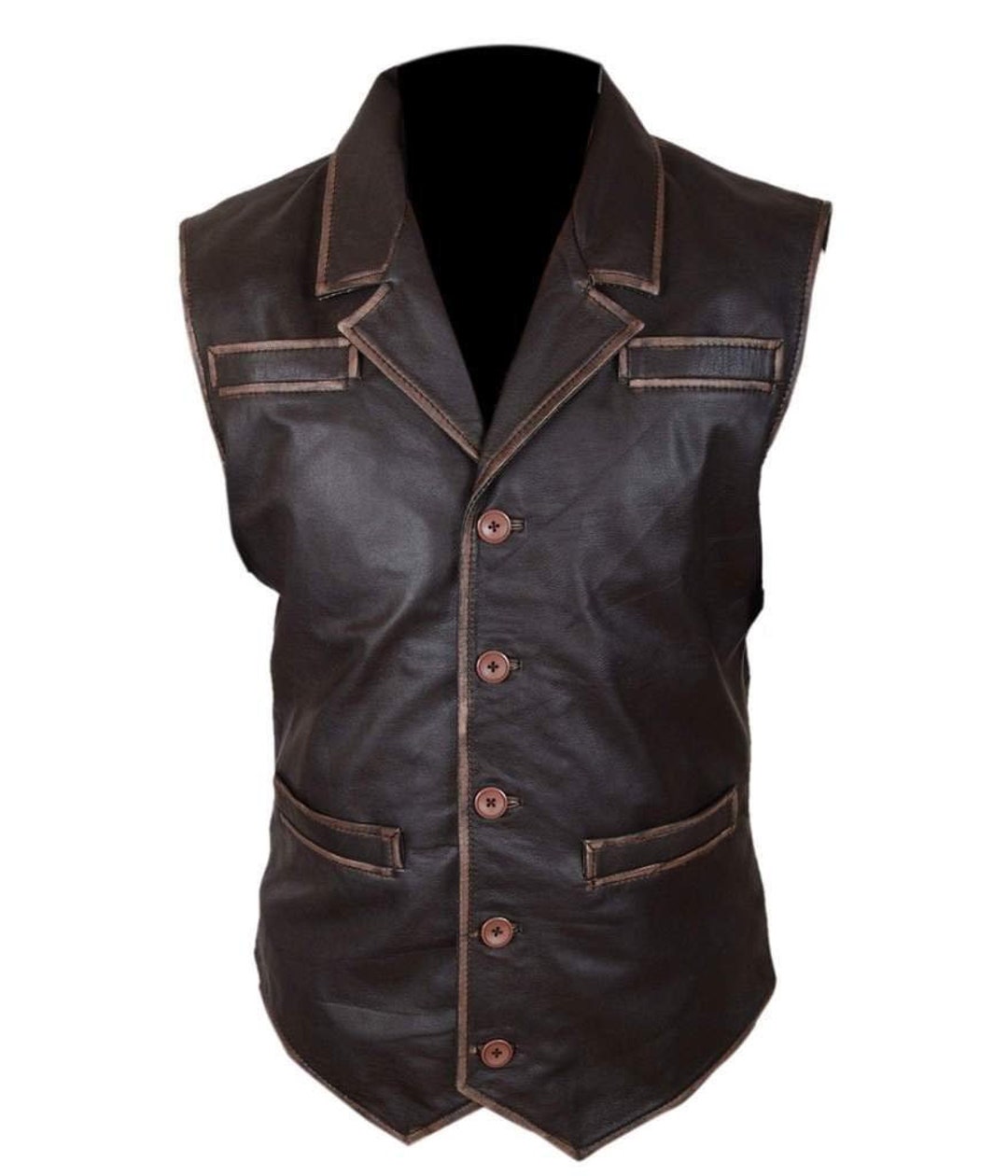 Handmade Distressed Brown Lightweight Sleeveless Leather Vest - Etsy