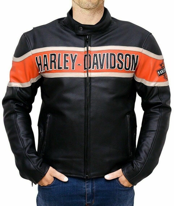 Vintage Biker Harley Davidson Leather Jacket Victoria Lane | Etsy