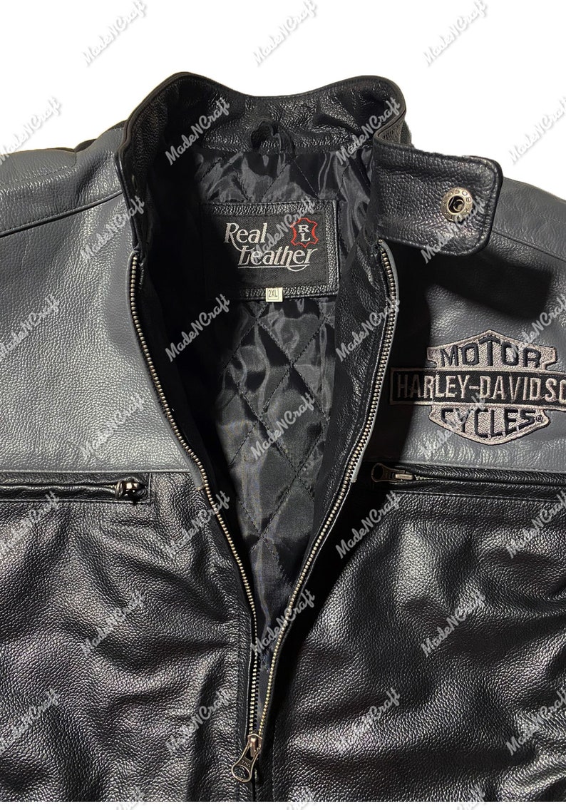 Men's Black Washed Biker Motorcycle Style Real Hide Leather Jacket Fielder 