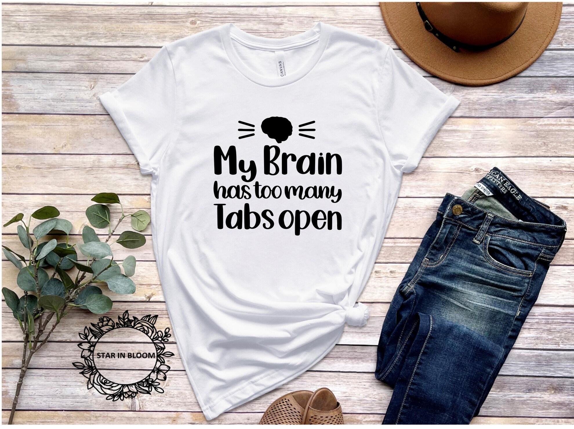 My Brain has Too Many tabs Open Too Busy Ladies T-Shirt Tee gg748f My Brain has Too Many tabs Open Too Busy Ladies T-Shirt Tee gg748f