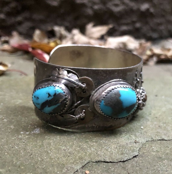 INCREDIBLE Vintage Navajo Turquoise Sterling Silv… - image 3