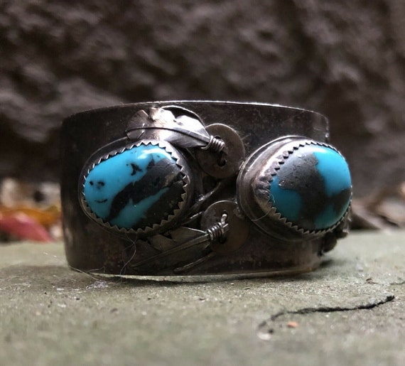 INCREDIBLE Vintage Navajo Turquoise Sterling Silv… - image 5