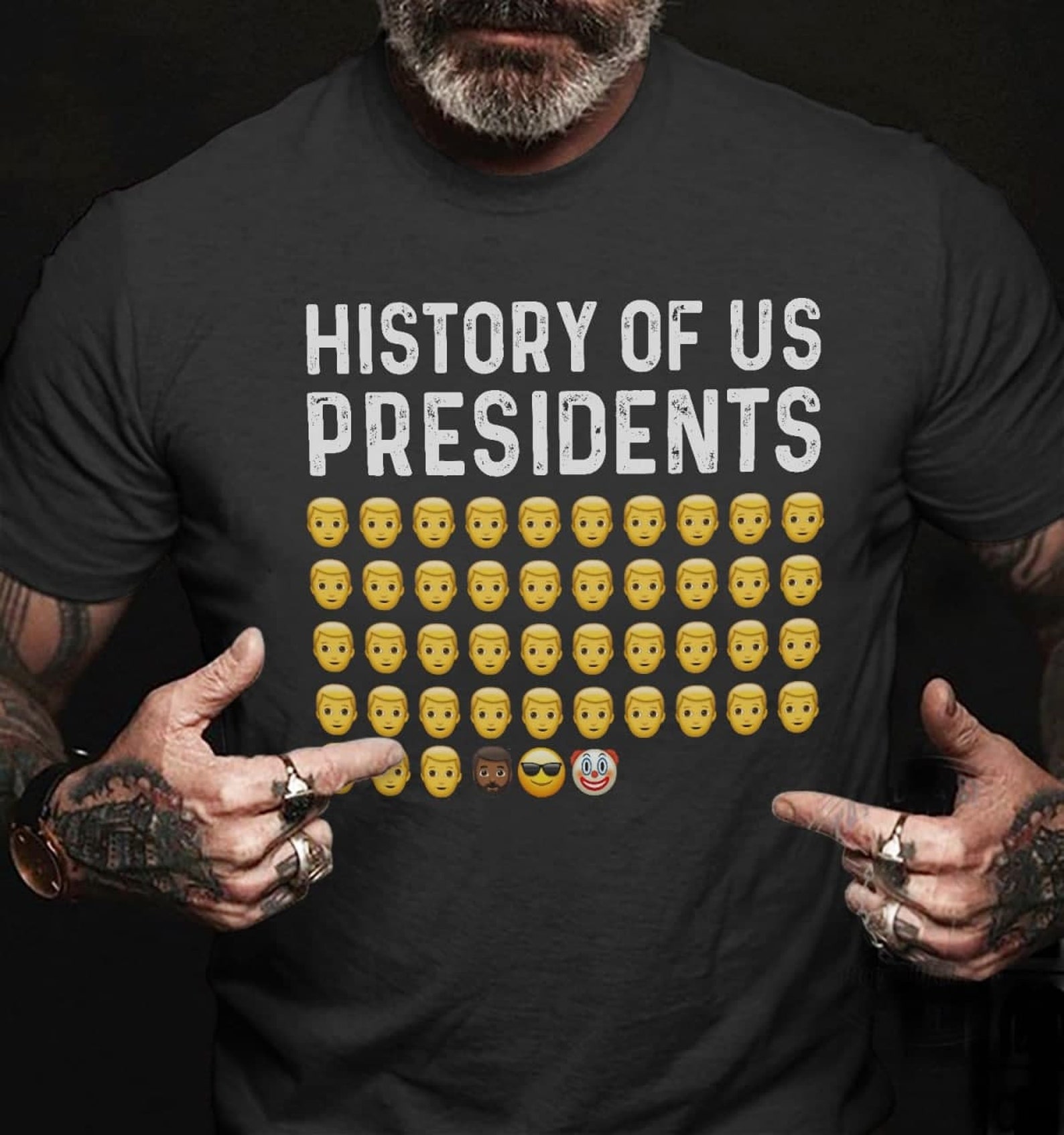 History Of US Presidents Funny Emoji Icon Black And White US Etsy