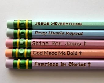 Ticonderoga pencils engraved with Faith-based messages