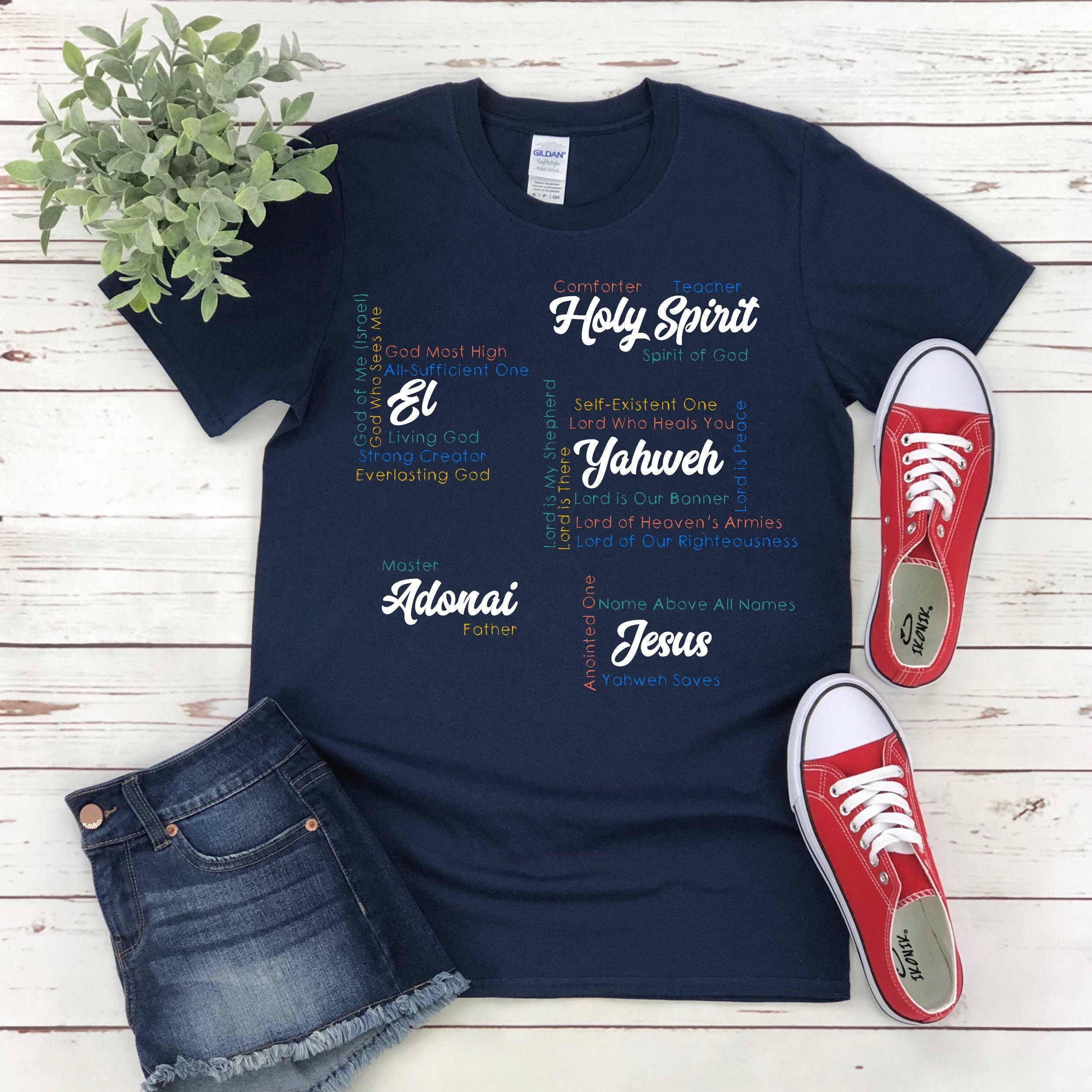 Names of God Tshirt Christian Shirt Faith Shirt | Etsy