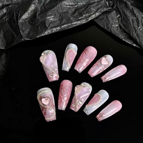 Cute Fake Nails Etsy