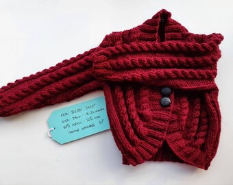 SALE Wine Metallic Cotton Cardigan Sweater