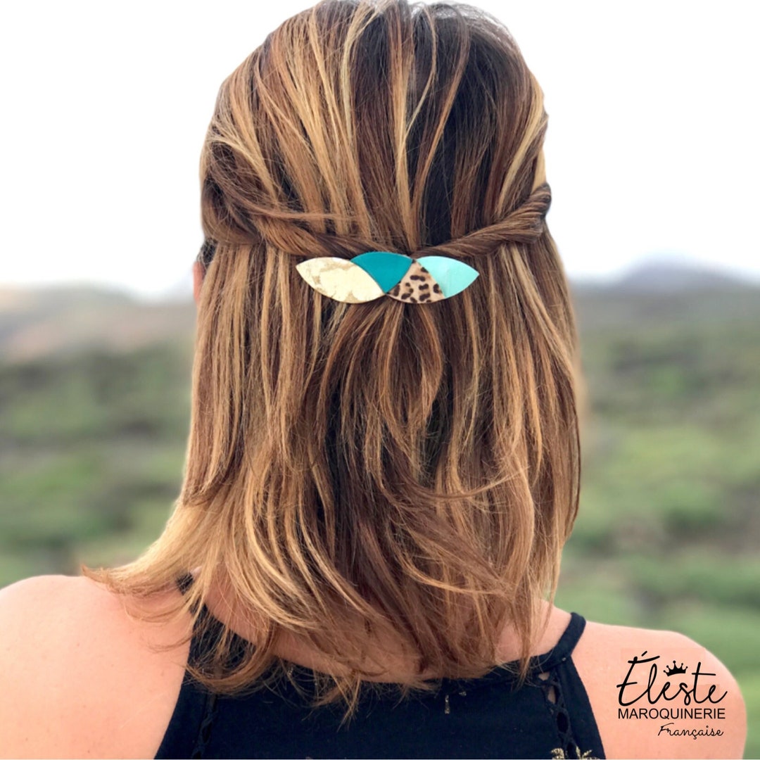 Barrette à Cheveux Vintage En Bakélite Art Déco - Modèle Ancien Noir - État Parfait